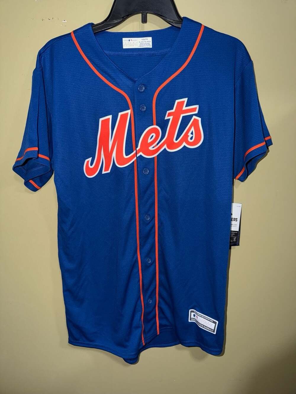 New York Mets Lindor #12 Youth Royal Blue Alternate Button-Down Jersey
